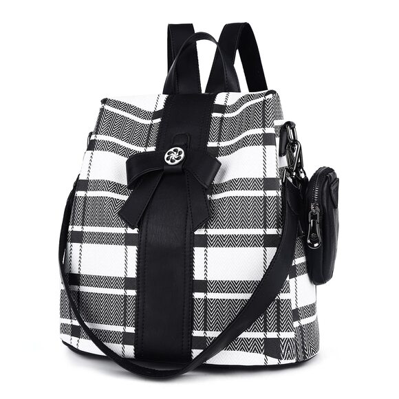 black and white leather backpack purse Mini for Women, Diagonal Stripes Pattern Travel Bag Casual Daypack Shoulder Bag : Clothing, Shoes & Jewelry weight is 900g Small Backpack Purse for Women